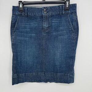 GAP Jeans Denim Pencil Skirt Dark Wash Vintage career Women Size 2 Pockets Slit